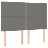 Box Spring Bed with Mattress&LED Dark Grey 137x187 cm Double Size Fabric - Close-Up Angle