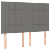 Box Spring Bed with Mattress&LED Dark Grey 137x187 cm Double Size Fabric - Close-Up Angle