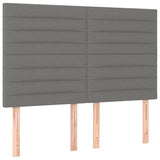 Box Spring Bed with Mattress&LED Dark Grey 137x187 cm Double Size Fabric - Close-Up Angle