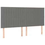 Box Spring Bed with Mattress&LED Dark Grey 153x203 cm Queen Size Fabric - Close-Up Angle