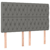 Box Spring Bed with Mattress&LED Dark Grey 137x187 cm Double Size Fabric - Close-Up Angle
