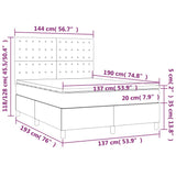 Box Spring Bed with Mattress&LED Dark Grey 137x187 cm Double Size Fabric - Low Angle