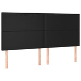 Box Spring Bed with Mattress&LED Black 153x203 cm Queen Size Faux Leather - Close-Up Angle