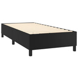Box Spring Bed with Mattress&LED Black 106x203 cm King Single Size Faux Leather - 45-Degree Angle