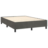 Box Spring Bed with Mattress&LED Dark Grey 153x203 cm Queen Size Velvet - 45-Degree Angle