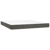 Box Spring Bed with Mattress&LED Dark Grey 153x203 cm Queen Size Velvet - Rear View