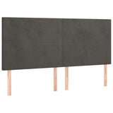 Box Spring Bed with Mattress&LED Dark Grey 153x203 cm Queen Size Velvet