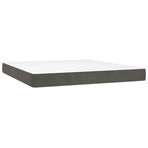 Box Spring Bed with Mattress&LED Dark Grey 152x203 cm Queen Velvet