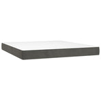 Box Spring Bed with Mattress&LED Dark Grey 152x203 cm Queen Velvet