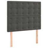 Box Spring Bed with Mattress&LED Dark Grey 106x203 cm King Single Size Velvet