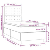 Box Spring Bed with Mattress&LED Dark Grey 106x203 cm King Single Size Velvet - Low Angle