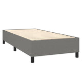 Box Spring Bed with Mattress Dark Grey 107x203 cm King Single Fabric - Top-Down View