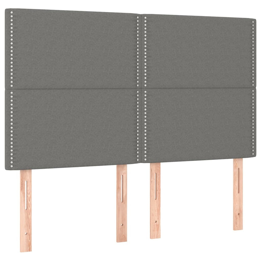 Box Spring Bed with Mattress Dark Grey 137x190 cm Double Fabric