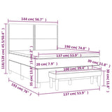 Box Spring Bed with Mattress Dark Grey 137x187 cm Double Size Fabric