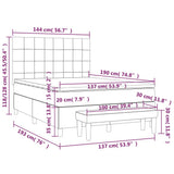 Box Spring Bed with Mattress Dark Grey 137x187 cm Double Size Fabric - Low Angle