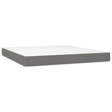 Box Spring Bed with Mattress Dark Grey 153x203 cm Queen Size Fabric - 45-Degree Angle