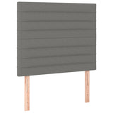 Box Spring Bed with Mattress Dark Grey 107x203 cm King Single Fabric