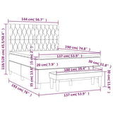 Box Spring Bed with Mattress Dark Grey 137x187 cm Double Size Fabric - Low Angle