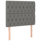 Box Spring Bed with Mattress Dark Grey 106x203 cm King Single Size Fabric - Rear View