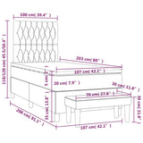 Box Spring Bed with Mattress Dark Grey 106x203 cm King Single Size Fabric - Low Angle