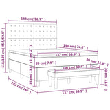 Box Spring Bed with Mattress Dark Grey 137x187 cm Double Size Fabric - Low Angle