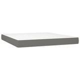 Box Spring Bed with Mattress Dark Grey 153x203 cm Queen Size Fabric - 45-Degree Angle