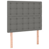 Box Spring Bed with Mattress Dark Grey 107x203 cm King Single Fabric