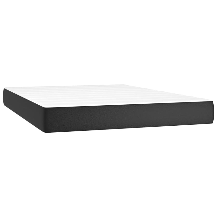 Box Spring Bed with Mattress Black 137x190 cm Double Faux Leather