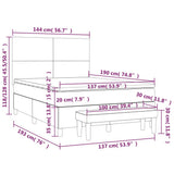 Box Spring Bed with Mattress Black 137x187 cm Double Size Faux Leather - Low Angle
