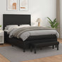 Box Spring Bed with Mattress Black 137x190 cm Double Faux Leather