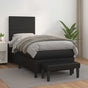 Box Spring Bed with Mattress Black 107x203 cm King Single Faux Leather