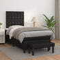 Box Spring Bed with Mattress Black 107x203 cm King Single Faux Leather