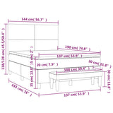 Box Spring Bed with Mattress Dark Grey 137x187 cm Double Size Velvet