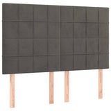 Box Spring Bed with Mattress Dark Grey 137x187 cm Double Size Velvet