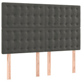 Box Spring Bed with Mattress Dark Grey 137x187 cm Double Size Velvet