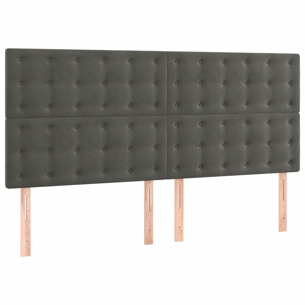 Box Spring Bed with Mattress Dark Grey 153x203 cm Queen Size Velvet
