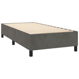 Box Spring Bed with Mattress Dark Grey 107x203 cm King Single Velvet
