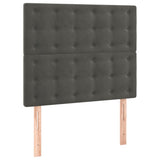 Box Spring Bed with Mattress Dark Grey 107x203 cm King Single Velvet