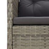2 Piece Garden Lounge Set with Cushions Grey Poly Rattan - Close-Up Angle