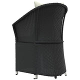 2 Piece Garden Lounge Set with Cushions Black Poly Rattan - Close-Up Angle