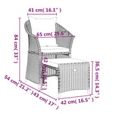 2 Piece Garden Lounge Set with Cushions Black Poly Rattan - Extra Image