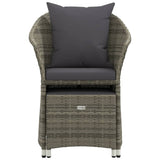 2 Piece Garden Lounge Set with Cushions Grey Poly Rattan - 45-Degree Angle