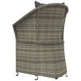 2 Piece Garden Lounge Set with Cushions Grey Poly Rattan - Close-Up Angle