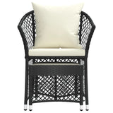 2 Piece Garden Lounge Set with Cushions Black Poly Rattan - Top-Down View