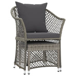 2 Piece Garden Lounge Set with Cushions Grey Poly Rattan