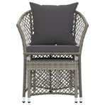 2 Piece Garden Lounge Set with Cushions Grey Poly Rattan