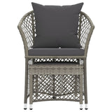 2 Piece Garden Lounge Set with Cushions Grey Poly Rattan - Top-Down View