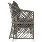 2 Piece Garden Lounge Set with Cushions Grey Poly Rattan - 45-Degree Angle
