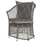 2 Piece Garden Lounge Set with Cushions Grey Poly Rattan