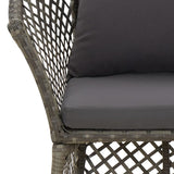 2 Piece Garden Lounge Set with Cushions Grey Poly Rattan